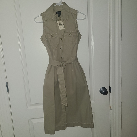Banana Republic Dresses & Skirts - Y2K Vintage Banana Republic Sleeveless Dress Womens 2 Collared Belted Midi NWT